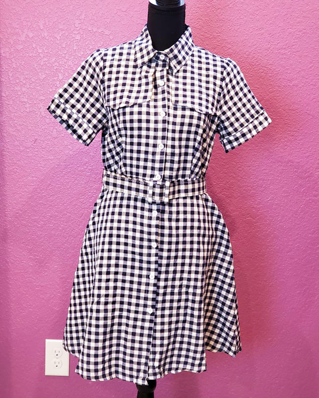 Short Sleeve Collared Dress with Pockets