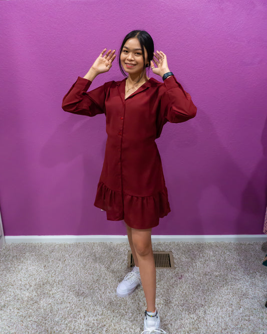 Long Sleeve Mini Shirt Dress