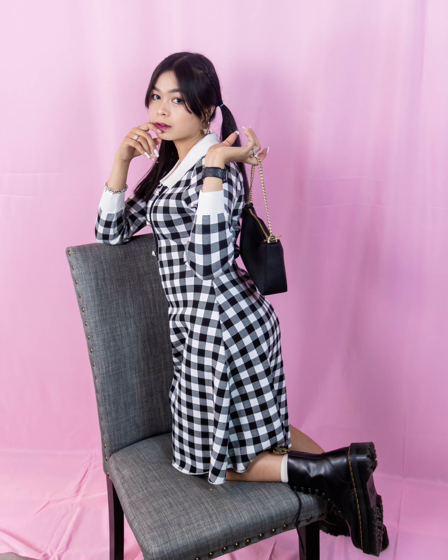 Collared Checkered Dress